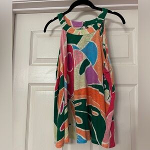 100% Linen Christian Siriano Multicolor Tank - 2x